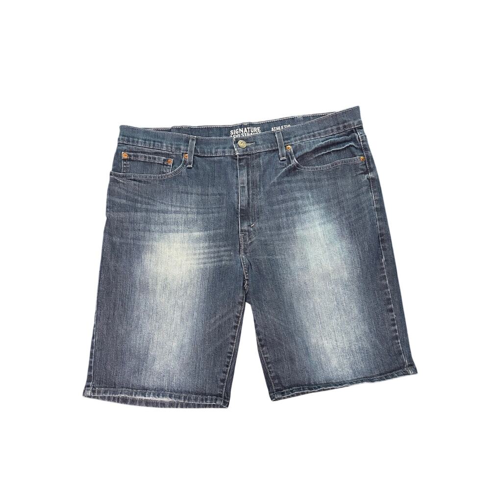 Signature by Levi Strauss Men's Athletic Fit Denim Shorts Blue Jorts Size 38W